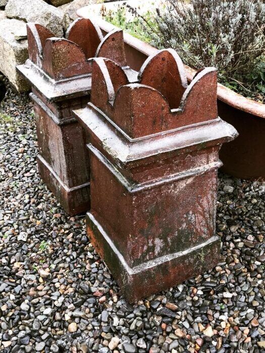 Architectural salvage chimney pots
